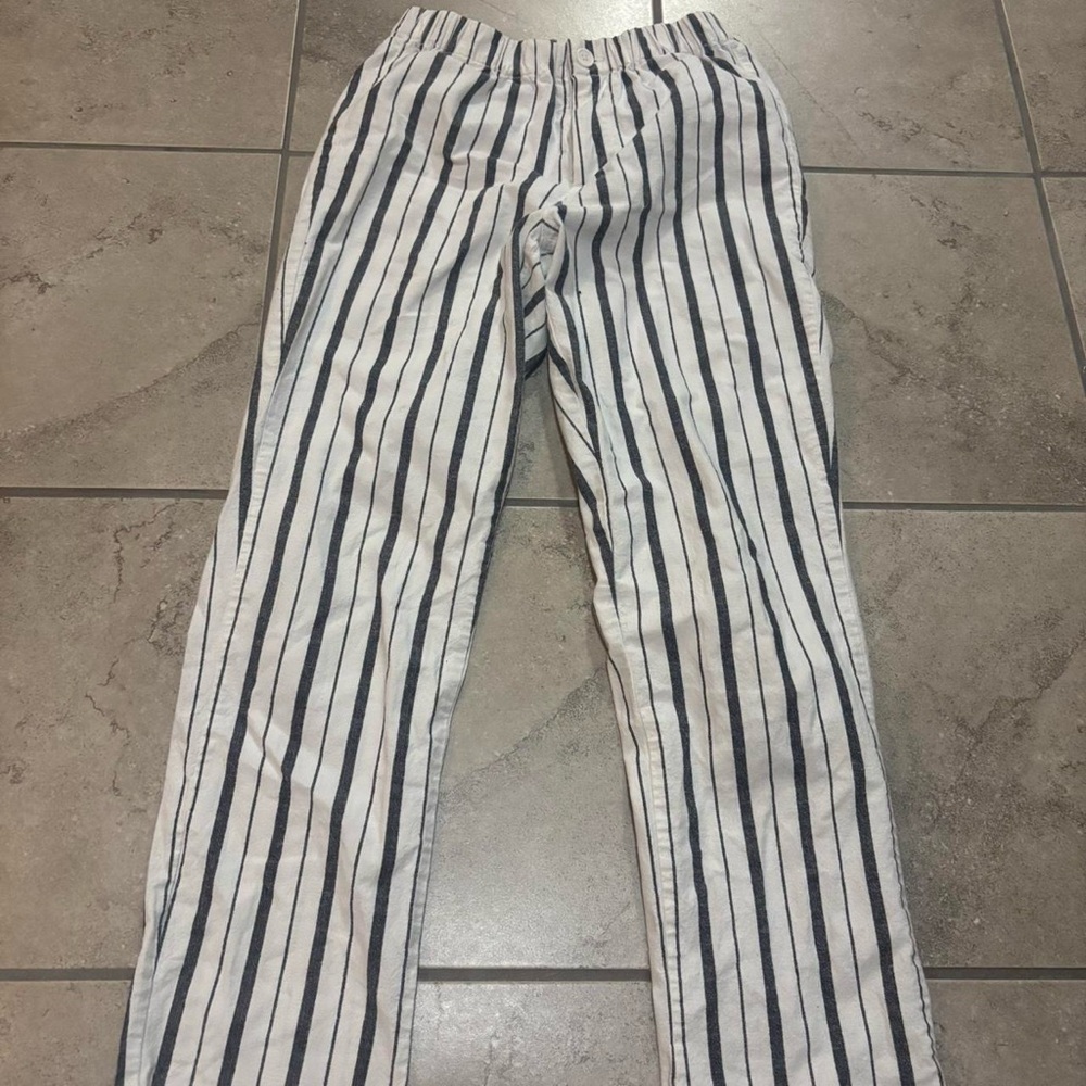 Brandy Melville Black and White Striped Straight Leg Pants